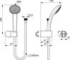 Dušas komplekts Ideal Standard IdealRain Soft ar dušas galviņu 80 mm, regulējamu turētāju un 1500 mm metāla šļūteni, hromēts B9506AA цена и информация | Dušas komplekti un paneļi | 220.lv