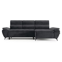 Stūra dīvāns Homede Emanuel, tumši pelēks cena un informācija | Stūra dīvāni | 220.lv