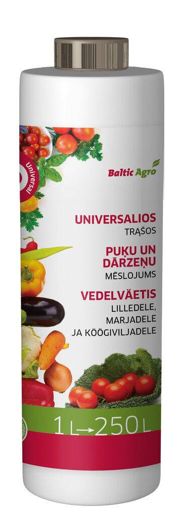 Baltic Agro Universālais Puķu un dārzeņu mēslojums, 1 L цена и информация | Šķidrie mēslošanas līdzekļi | 220.lv