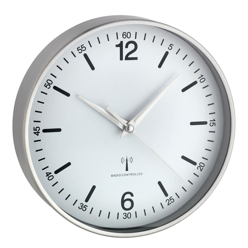 Sienas pulkstenis TFA ar alumīnija rāmi 60.3503, balts cena un informācija | Pulksteņi | 220.lv