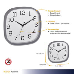 Sienas pulkstenis TFA 60.3053, pelēks cena un informācija | Pulksteņi | 220.lv