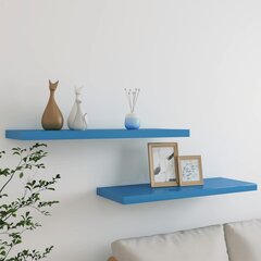 vidaXL sienas plaukti, 2 gab., zili, 80x23,5x3,8 cm, MDF цена и информация | Полки | 220.lv