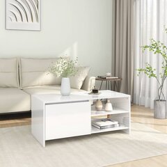 vidaXL kafijas galdiņš, spīdīgi balts, 102x50x45 cm, inženierijas koks cena un informācija | Žurnālgaldiņi | 220.lv