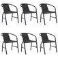 vidaXL dārza krēsli, 6 gab., plastmasas rotangpalma, tērauds, 110 kg cena un informācija | Dārza krēsli | 220.lv
