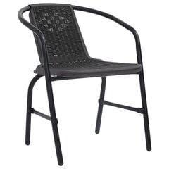 vidaXL dārza krēsli, 6 gab., plastmasas rotangpalma, tērauds, 110 kg цена и информация | скамейка со столиком | 220.lv