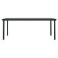 vidaXL dārza galds, melns, 200x100x74 cm, tērauds un stikls cena un informācija | Dārza galdi | 220.lv