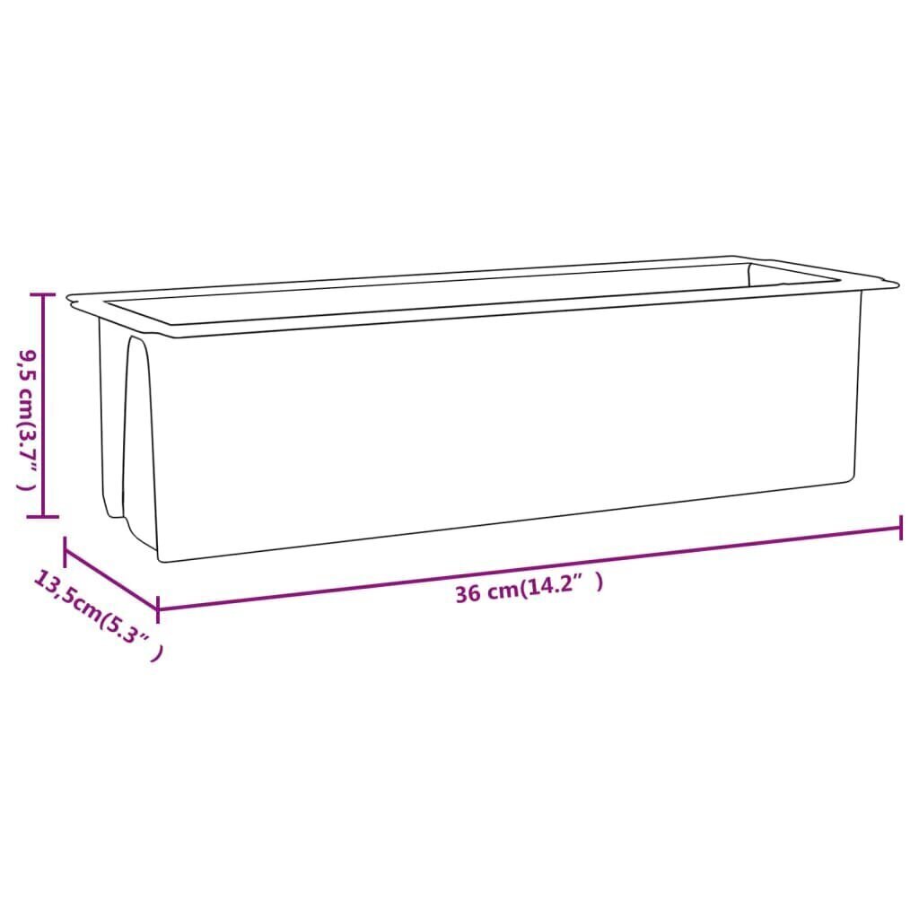 vidaXL puķu kastes palešu mēbelēm, 12 gab., pelēkas, 36x13,5x9,5 cm цена и информация | Podi stādiem un pārstādīšanai | 220.lv