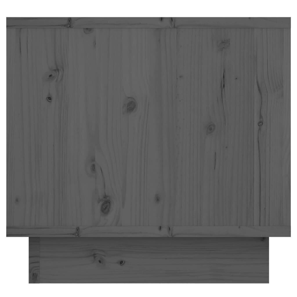 vidaXL naktsskapīši, 2 gab., pelēki, 35x34x32 cm, priedes masīvkoks cena un informācija | Naktsskapīši | 220.lv