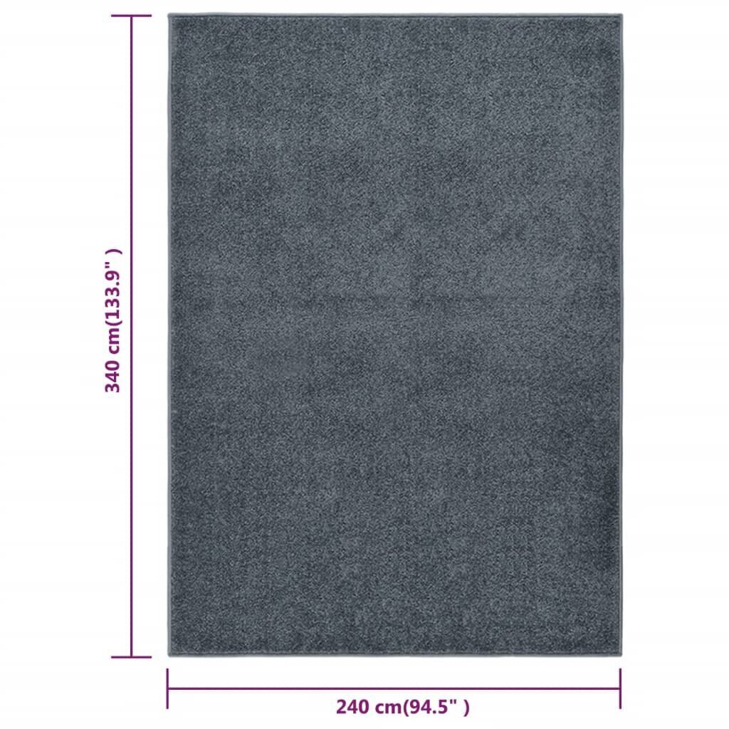 vidaXL paklājs, 240x340 cm, antracītpelēks cena un informācija | Paklāji | 220.lv