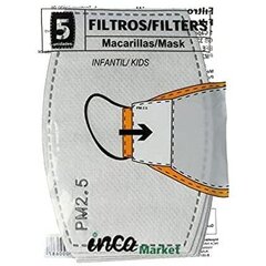 Mask Filters Market PM2.5 Inca Bērnu (5 pcs) cena un informācija | Jaundzimušo aprūpes preces | 220.lv