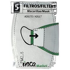 Mask Filters Market PM2.5 Inca Odrasle (5 pcs) cena un informācija | Pirmā palīdzība | 220.lv