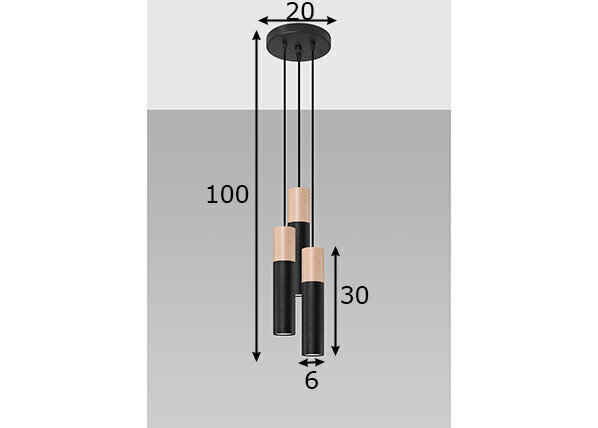 Sollux griestu lampa Pablo 3P cena un informācija | Griestu lampas | 220.lv