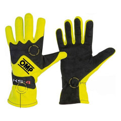 Kids Karting Gloves OMP KS-4 Dzeltens cena un informācija | Cepures, cimdi, šalles zēniem | 220.lv