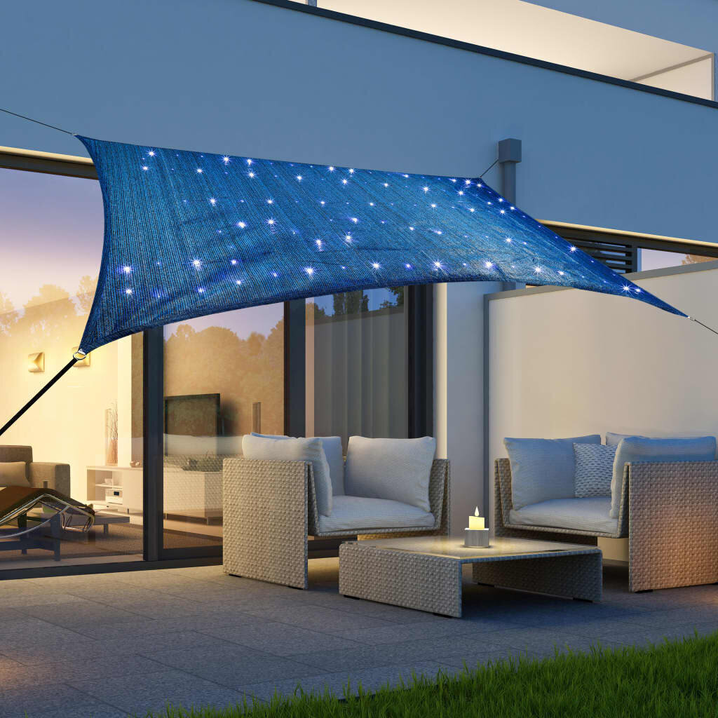 HI saules aizsargs, 100 LED, gaiši zils, 2 x 3 m цена и информация | Saulessargi, markīzes un statīvi | 220.lv