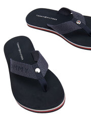 TOMMY HILFIGER sieviešu zilas čības GLITTER WRAP BEACH SANDAL цена и информация | Шлепанцы, тапочки для женщин | 220.lv