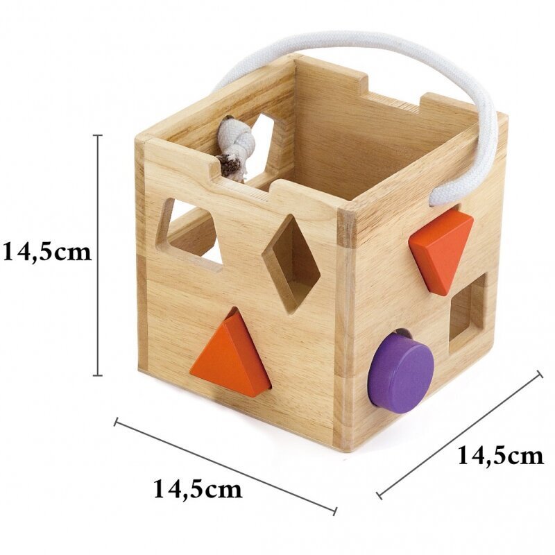 Koka formu šķirošanas kubs, VIGA цена и информация | Attīstošās rotaļlietas | 220.lv