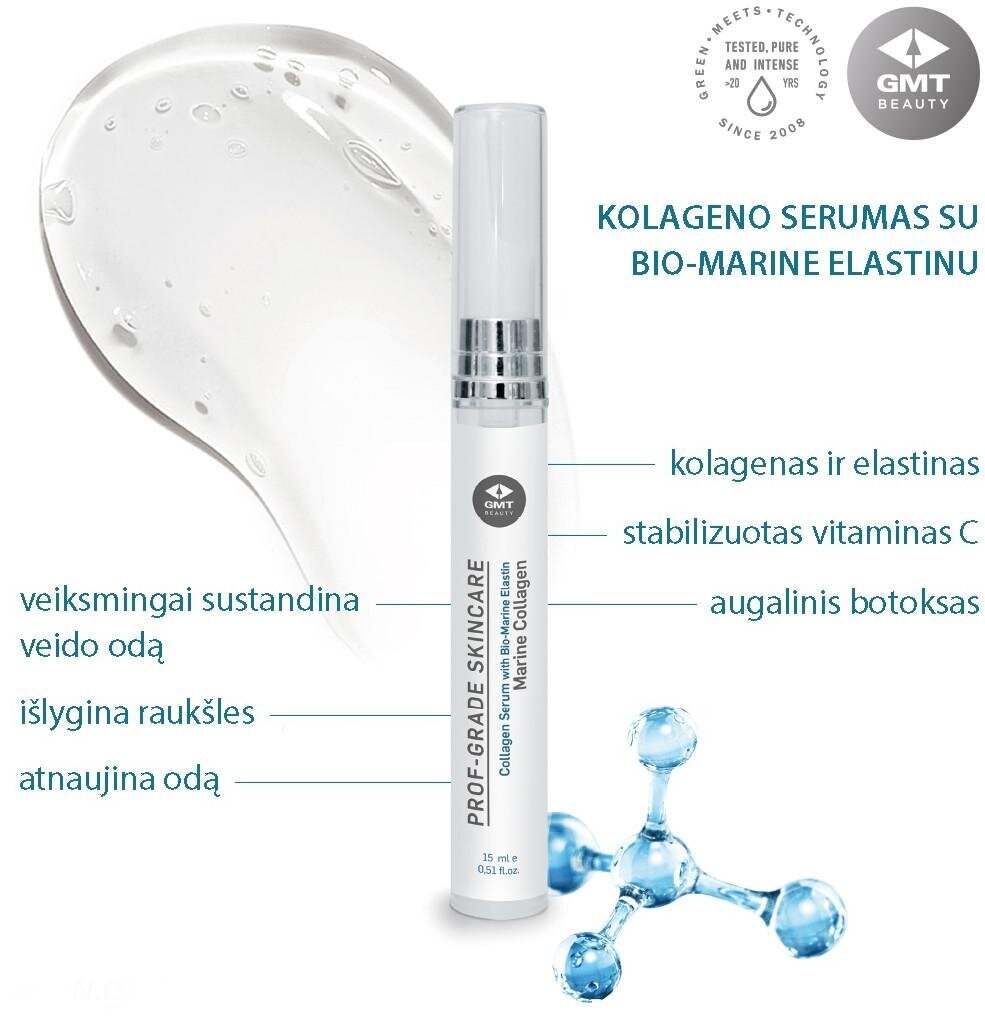 Kolagēna serums ar Bio-Marine elastīnu (Collagen serum with bio-marine elastin) GMT BEAUTY 15ml цена и информация | Acu krēmi, serumi | 220.lv