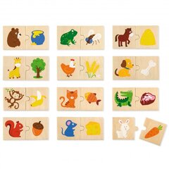 Деревянная головоломка VIGA Пазл «Накорми питомца, что едят животные» цена и информация | Пазлы | 220.lv