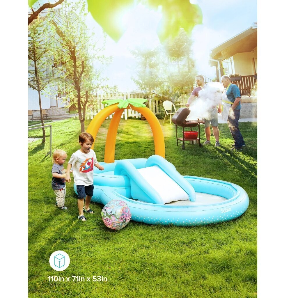 Piepūšamais baseins bērniem ar slidkalniņu, Sable SA-HF070 cena un informācija | Baseini | 220.lv