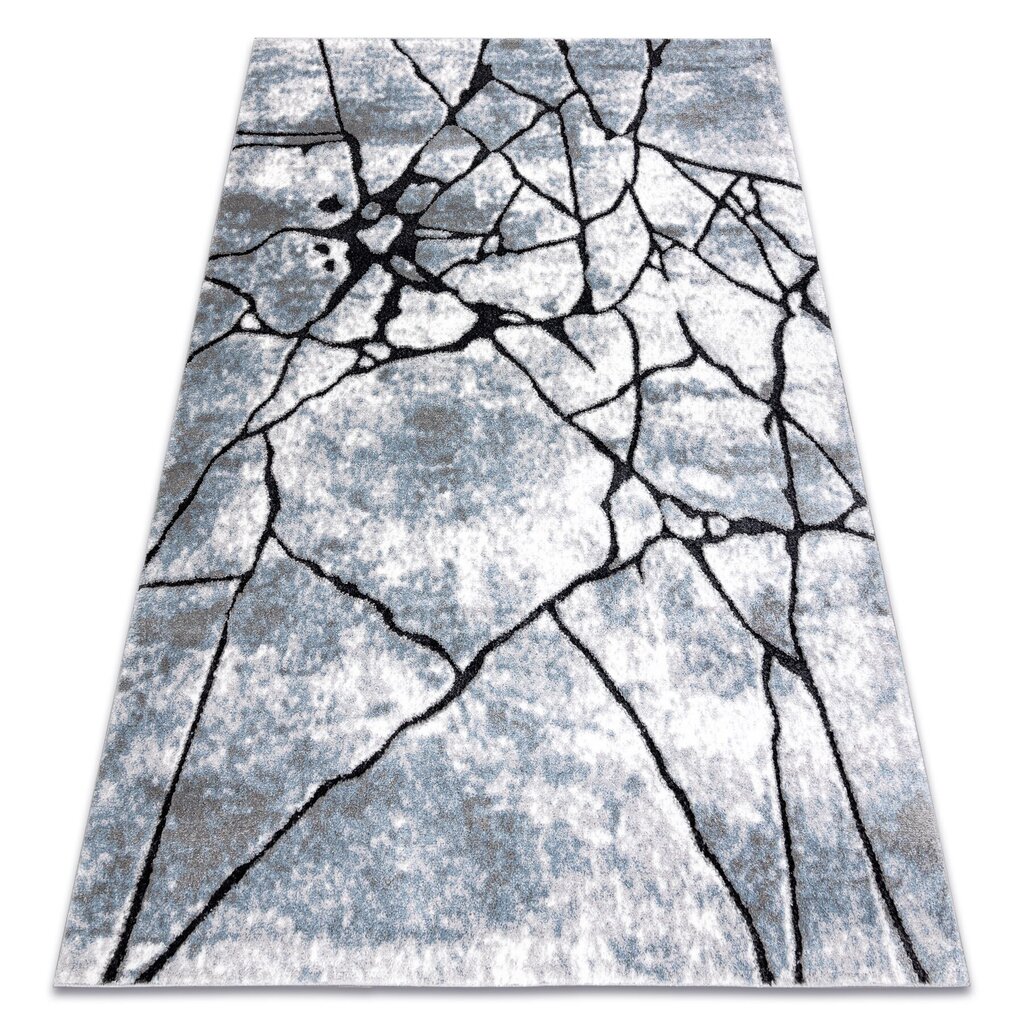 Paklājs moderns COZY 8873 Cracks Saplaisājis betons, struktūra - divi sariņu līmeņi spilgti pelēks / zils cena un informācija | Paklāji | 220.lv