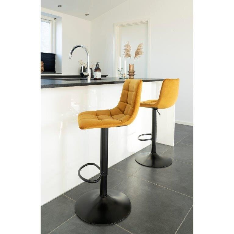 2-vu bāra krēslu komplekts Middelfart, dzeltens cena un informācija | Virtuves un ēdamistabas krēsli | 220.lv