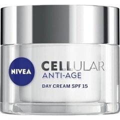 Дневной антивозрастной крем Nivea Cellular Anti-Age Spf 15 (50 ml) цена и информация | Наносите на чистую кожу лица. Подержите около 10-15 минут и смойте водой. | 220.lv