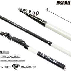 Rotējošais teleskopiskais AKARA White Diamond MF TX-30 240 cm cena un informācija | Makšķeres, spiningi, makšķeru turētāji un statīvi | 220.lv