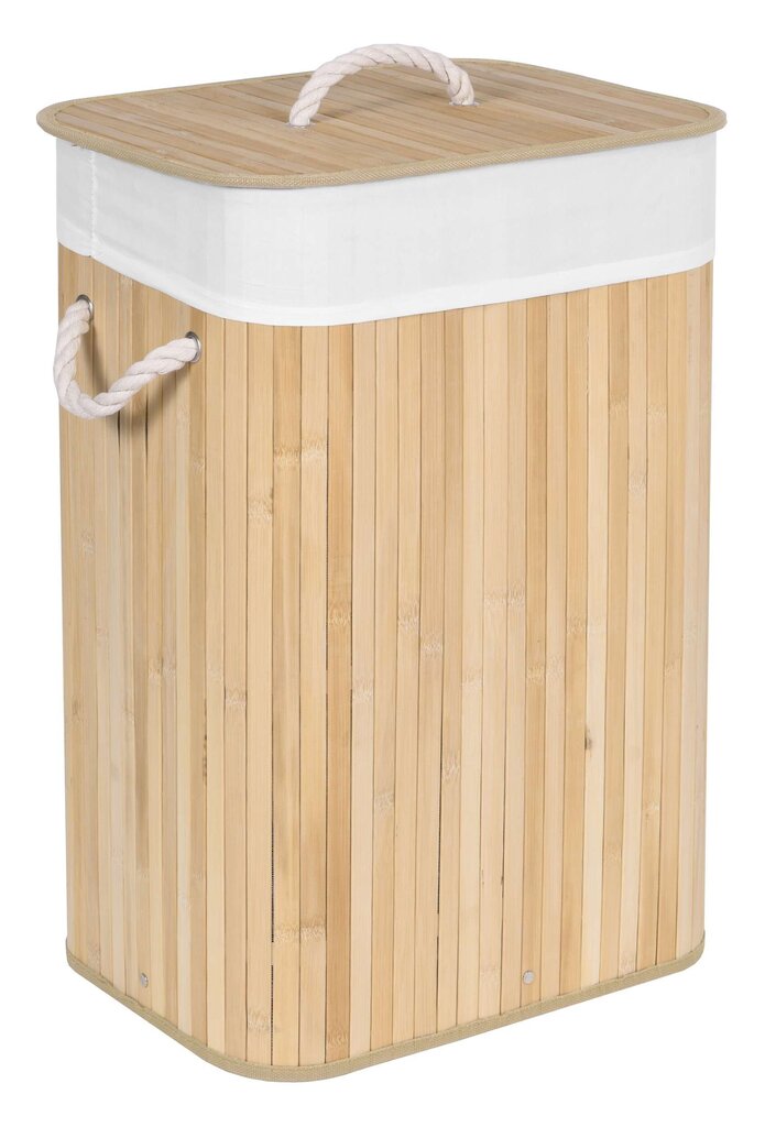Bambusa veļas grozs, 80l, 1 nodalījums cena un informācija | Vannas istabas aksesuāri | 220.lv
