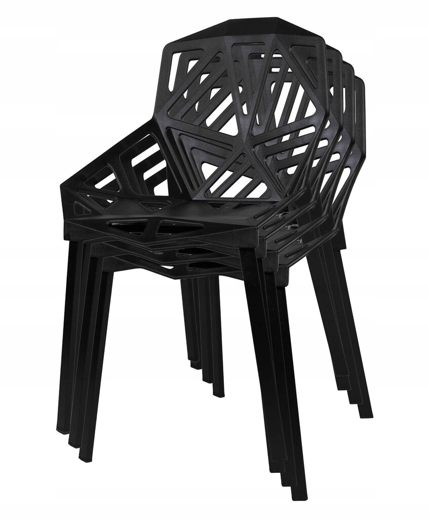 VECTOR melns ažūra krēsls cena un informācija | Virtuves un ēdamistabas krēsli | 220.lv