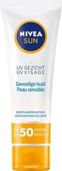 Nivea sejas saules aizsargkrēms Sensitive SPF50 50ml цена и информация | Кремы от загара | 220.lv