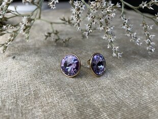 Auskari ar violetu Swarovski kristālu cena un informācija | Auskari | 220.lv