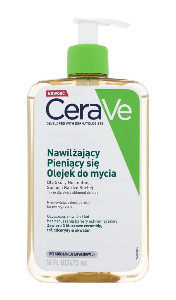 Mitrinošā attīroša sejas eļļa CeraVe, 473 ml cena un informācija | Sejas ādas kopšana | 220.lv