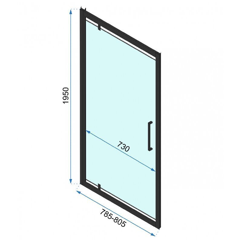 Bīdāmās dušas durvis Rapid Swing Black 90, 100, 120 cm cena un informācija | Dušas durvis, dušas sienas | 220.lv