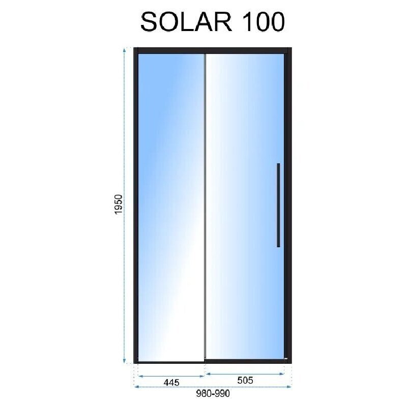 Dušas durvis Solar Gold 100x195 cm, 120x195 cm cena un informācija | Dušas durvis, dušas sienas | 220.lv