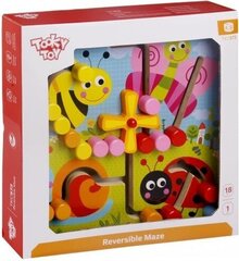 Игра-головоломка TOOKY TOY - Двусторонний красочный лабиринт 2в1 Животные и фигуры цена и информация | Игрушки для малышей | 220.lv