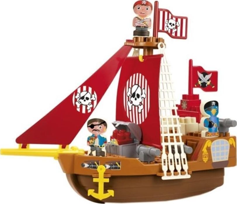 Komplekts - Pirātu kuģis ar pirātu figūrām, Ecoiffier Abrick Blocks, 23 gab. цена и информация | Konstruktori | 220.lv