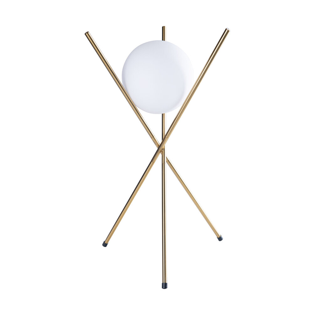 Galda lampa Maxlight Xena kolekcija zelta krāsā ar baltu kupolu cena un informācija | Galda lampas | 220.lv