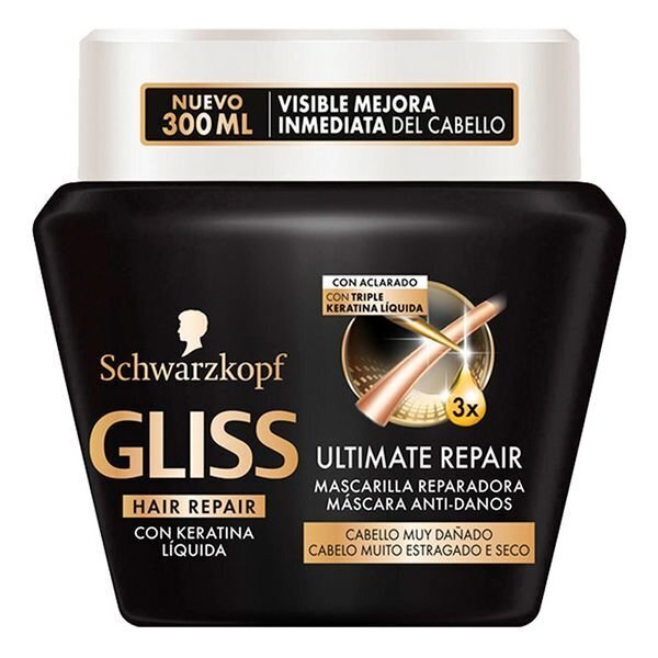 Atjaunojoša matu maska Schwarzkopf Glis Ultimate Repair, 300 ml цена и информация | Matu uzlabošanai | 220.lv