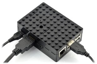Pi-Blox korpuss, piemērots Raspberry Pi 3B+/3B/2B, melns cena un informācija | Atvērtā koda elektronika | 220.lv