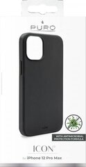 Puro maciņš piemērots iPhone 12 Pro Max, melns cena un informācija | Telefonu vāciņi, maciņi | 220.lv