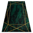 ковер EMERALD эксклюзивный 1022 гламур, стильный геометричес, Мрамор бутылочно-зеленый / золото