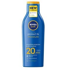 Увлажняющий лосьон для тела Nivea Sun Protect & Moisture SPF20 200 мл цена и информация | Кремы от загара | 220.lv