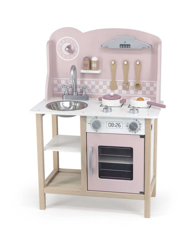 Koka virtuve ar sudraba - rozā aksesuāriem, VIGA PolarB cena un informācija | Rotaļlietas meitenēm | 220.lv