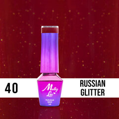 Gel lakas Molly Lac - RUSSIAN GLITTER 5ml Nē 40 cena un informācija | Nagu lakas, stiprinātāji | 220.lv