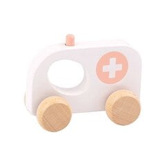 Деревянная игрушечная машинка скорой помощи для толкания детей TOOKY TOY цена и информация | Игрушки для малышей | 220.lv