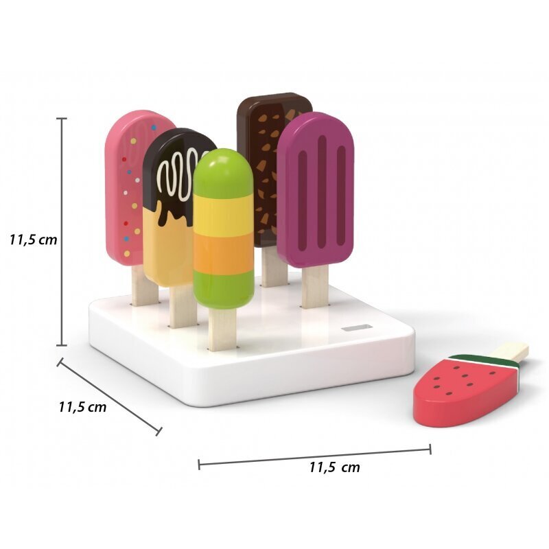 Koka saldējuma komplekts ar statīvu, VIGA, 6 gab. cena un informācija | Rotaļlietas meitenēm | 220.lv