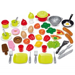Pārtikas komplekts + šķīvji un galda piederumi, Ecoiffier, 50 gab. cena un informācija | Rotaļlietas meitenēm | 220.lv