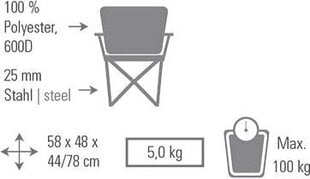 Saliekamais krēsls High Peak Cadiz cena un informācija |  Tūrisma mēbeles | 220.lv