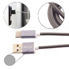 USB kabelis ar USB Type-C savienotāju, sudraba krāsā cena un informācija | Savienotājkabeļi | 220.lv