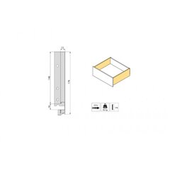 Atvilktņu rāmis A = 178 mm, G = 500 mm, Vertex, pilnībā izvelkams, pelēks, viegli izvelkams цена и информация | Другие принадлежности для мебели | 220.lv